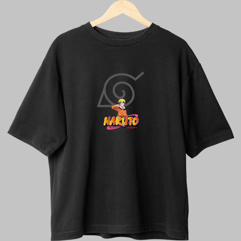 Tricou Naruto Childish negru fata
