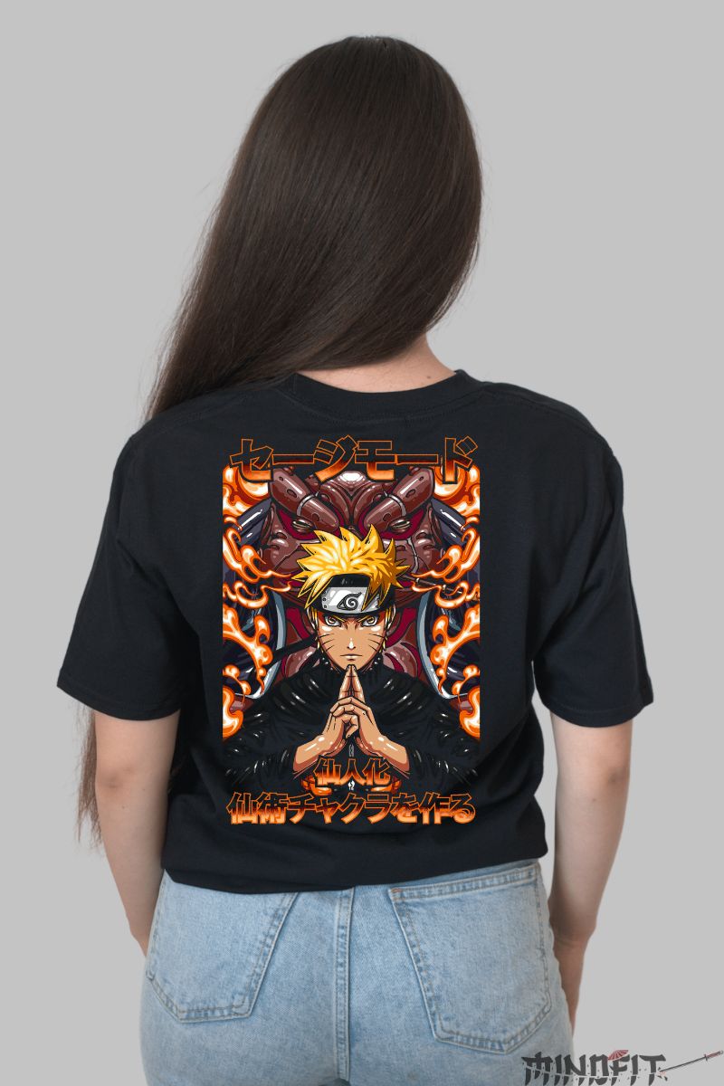 Tricou Naruto DUO Gamabunta & Gamakichi dama negru spate