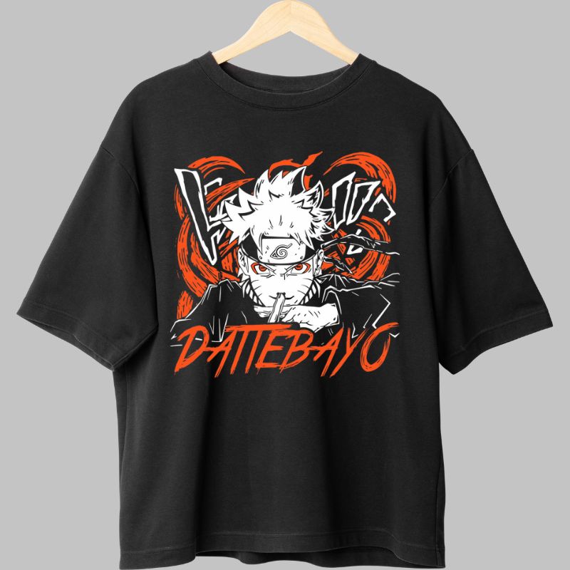 Tricou Naruto Dattebayo Energy negru fata
