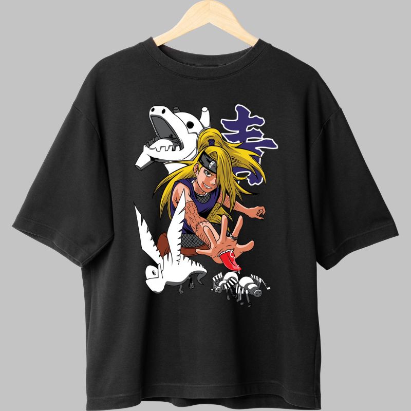 Tricou Naruto Deidara The Tamer negru fata