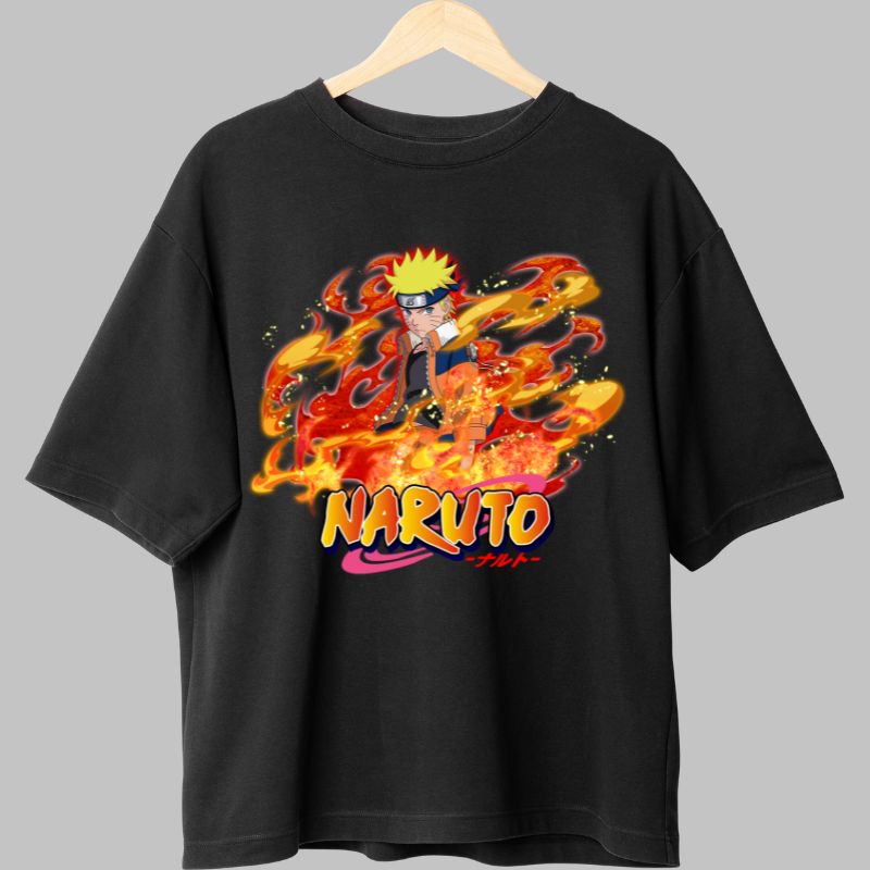 Tricou Naruto Fire negru fata