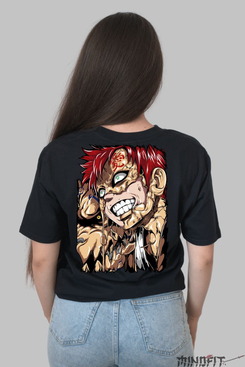 Tricou Naruto Gaara Absolute Power dama negru spate