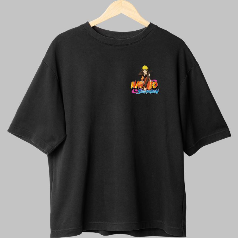 Tricou Naruto Hero of Konoha negru fata