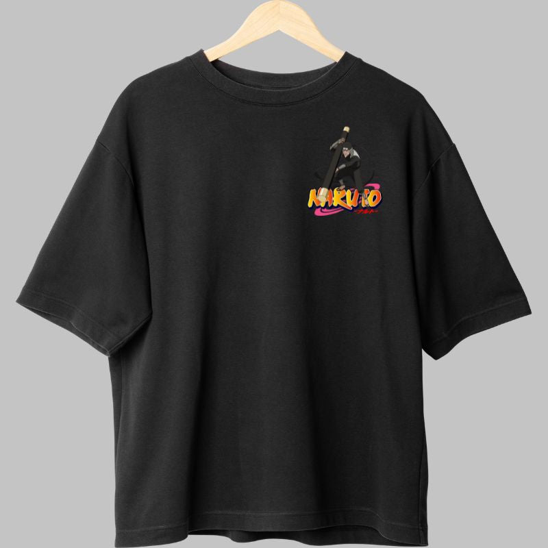 Tricou Naruto Hiruzen Sarutobi negru fata
