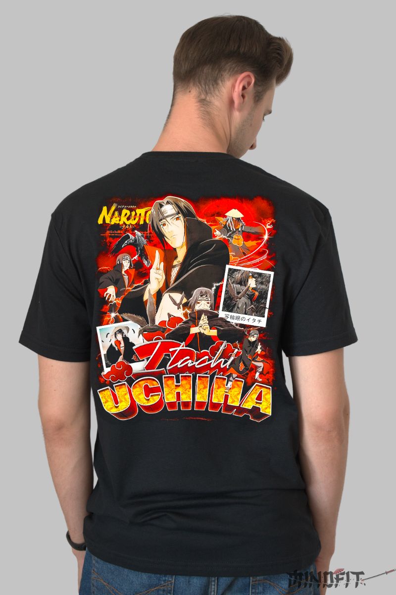 Tricou Naruto Itachi With Iconic Scenes barbat negru spate