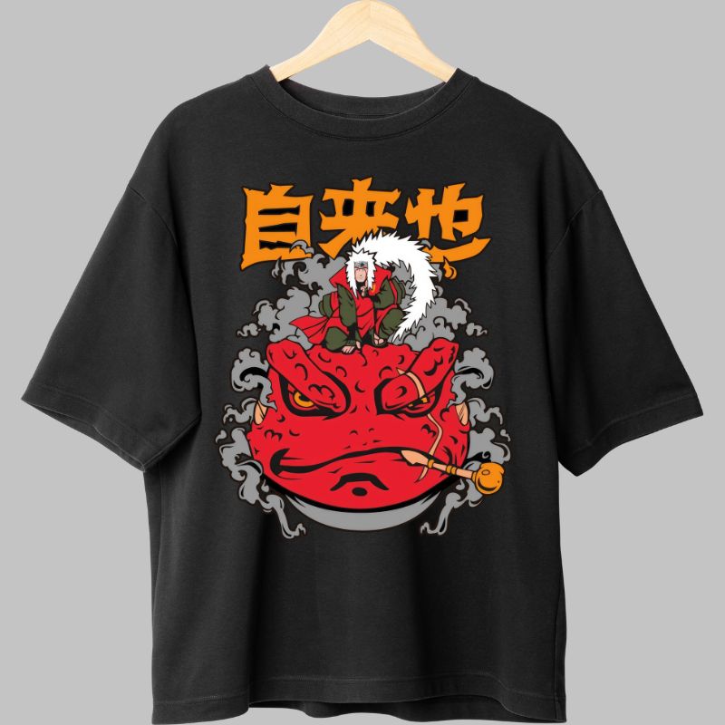 Tricou Naruto Jiraya Gamabunta negru fata
