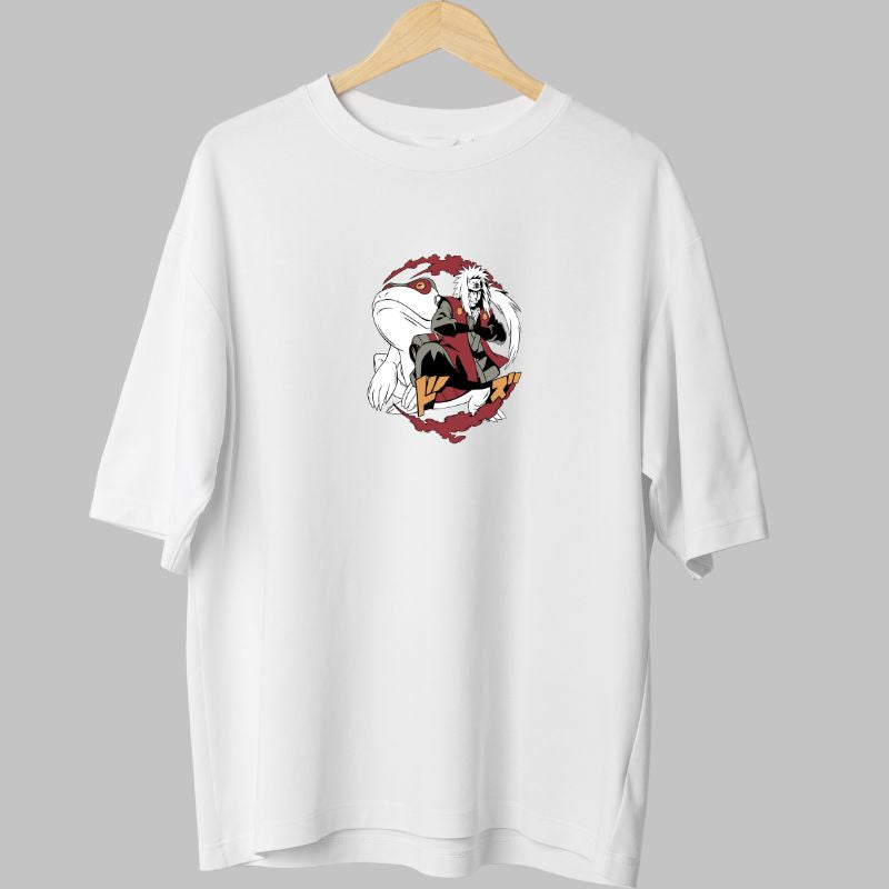Tricou Naruto Jiraya Howling Castle alb fata