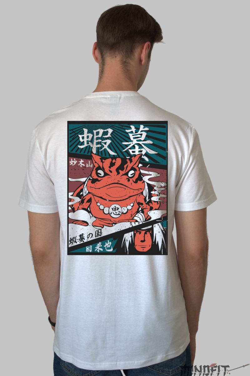 Tricou Naruto Jiraya Howling Castle barbat alb spate