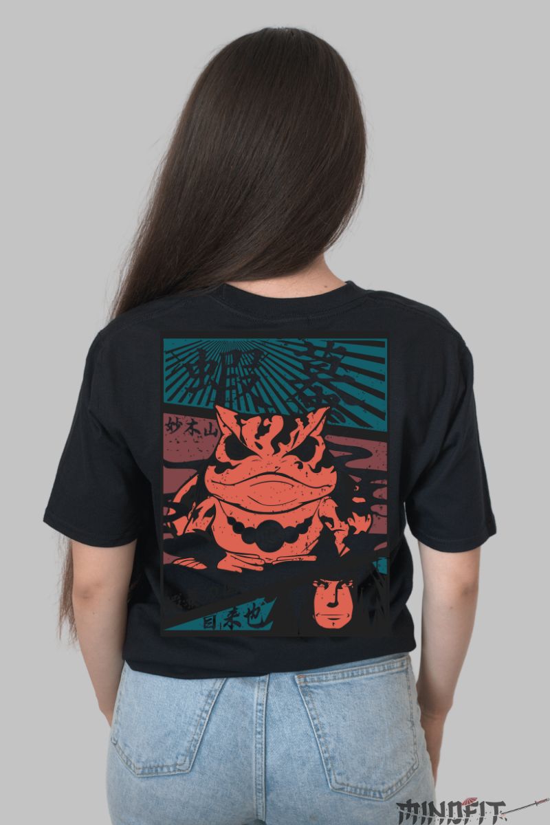 Tricou Naruto Jiraya Howling Castle dama negru spate