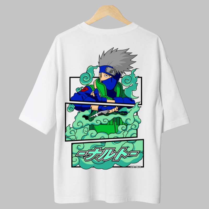 Tricou Naruto Kakashi In Modern Version alb spate