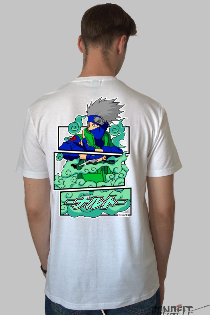 Tricou Naruto Kakashi In Modern Version barbat alb spate