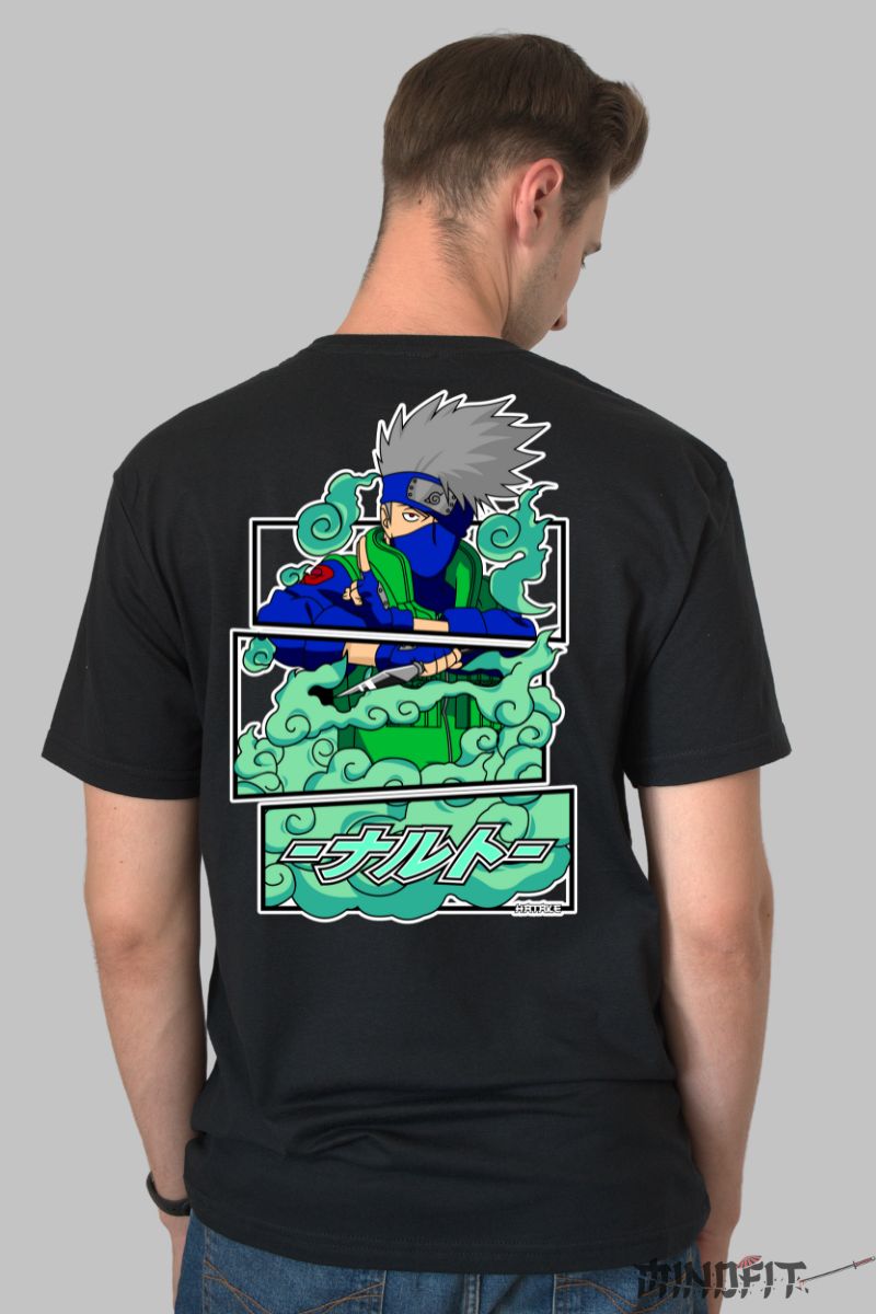 Tricou Naruto Kakashi In Modern Version barbat negru spate