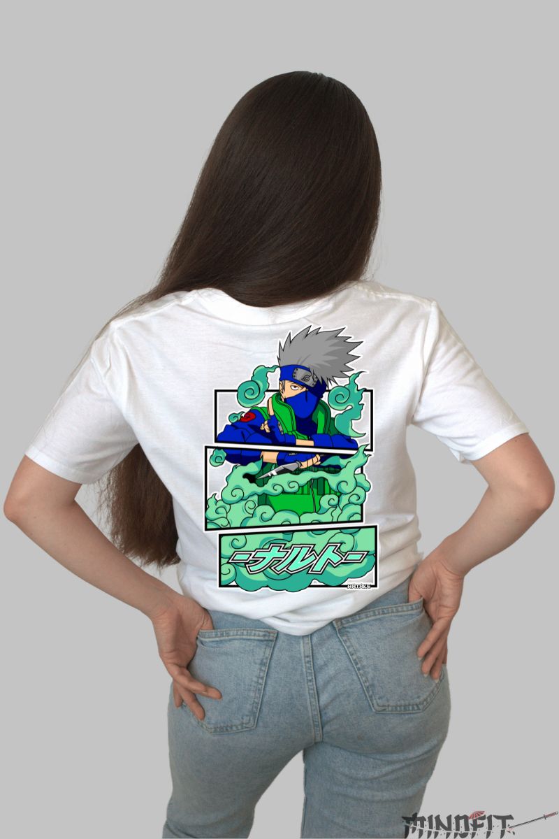 Tricou Naruto Kakashi In Modern Version dama alb spate
