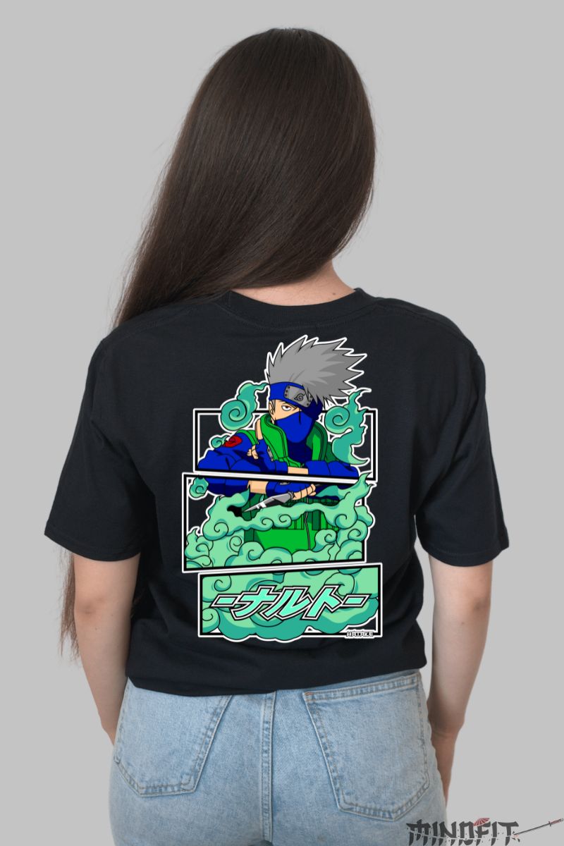 Tricou Naruto Kakashi In Modern Version dama negru spate