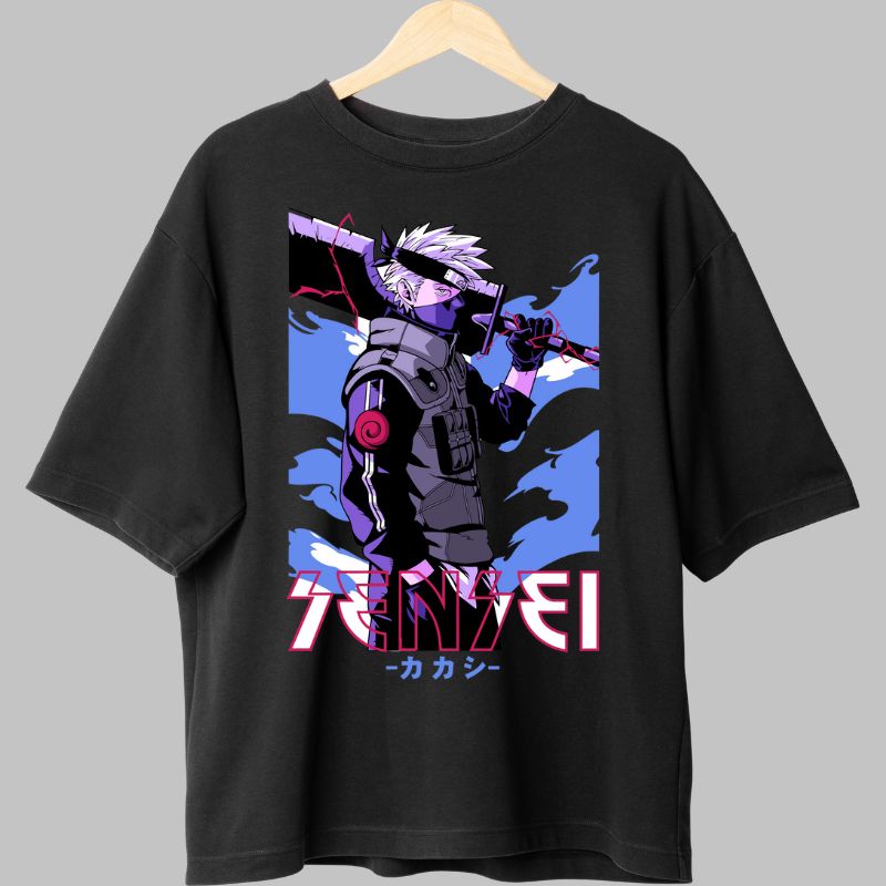 Tricou Naruto Kakashi Sensei negru fata
