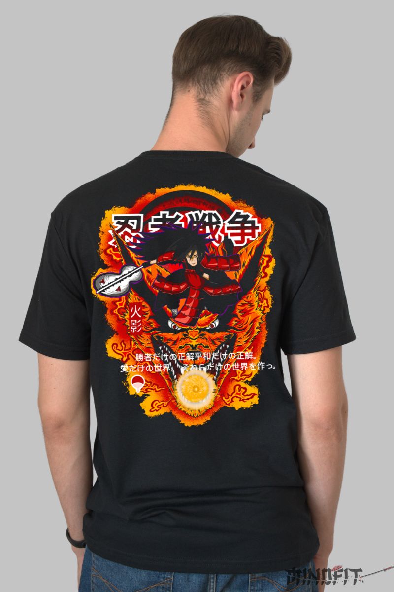 Tricou Naruto Madara The Victors Have Justice barbat negru spate