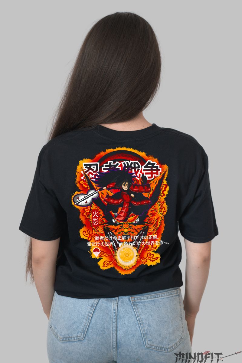 Tricou Naruto Madara The Victors Have Justice dama negru spate