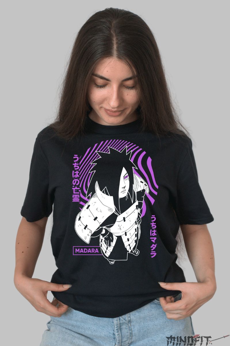 Tricou Naruto Madara Uchiha's Ghost dama negru fata