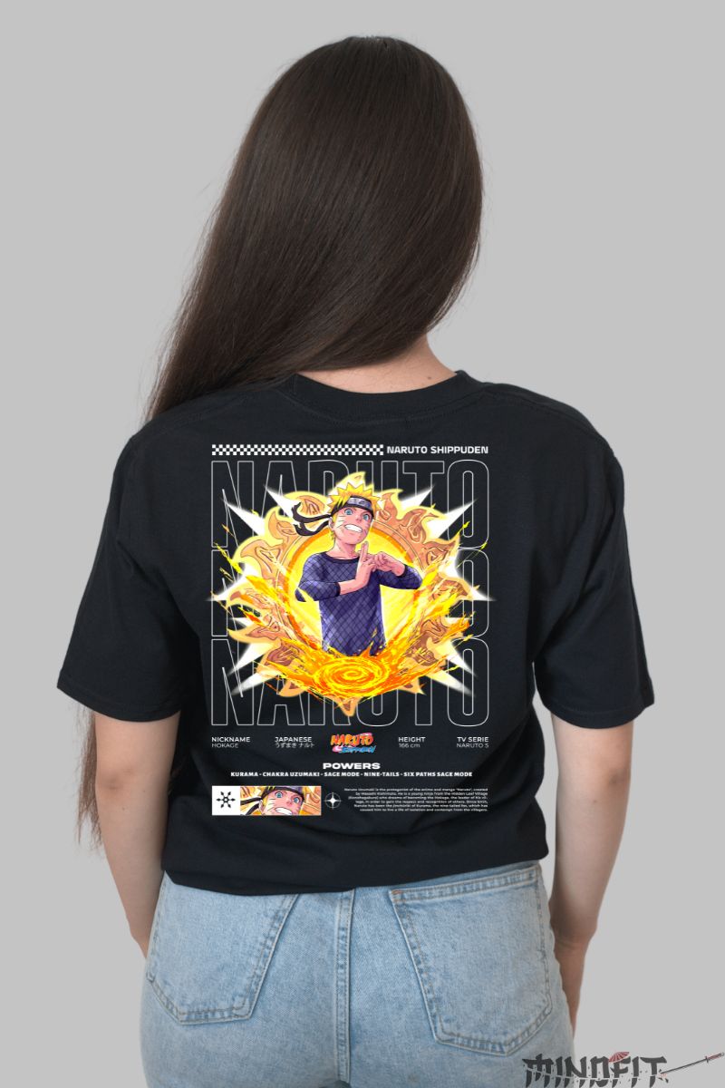Tricou Naruto Magic Portal dama negru spate