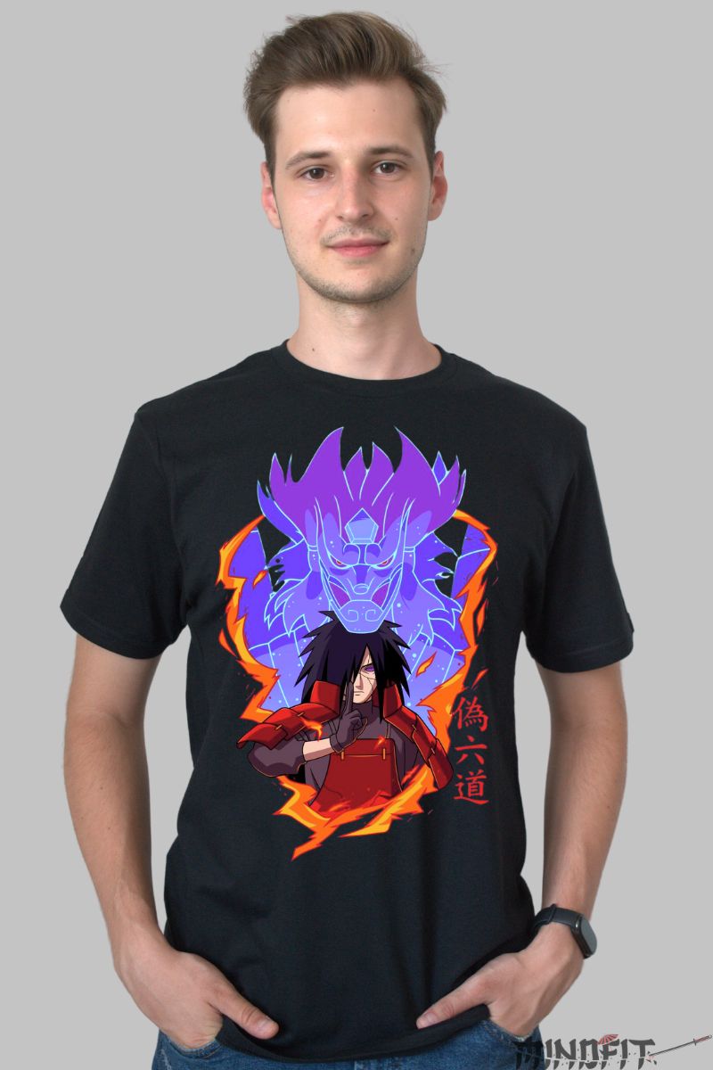 Tricou Naruto Mandra's Help barbat negru fata