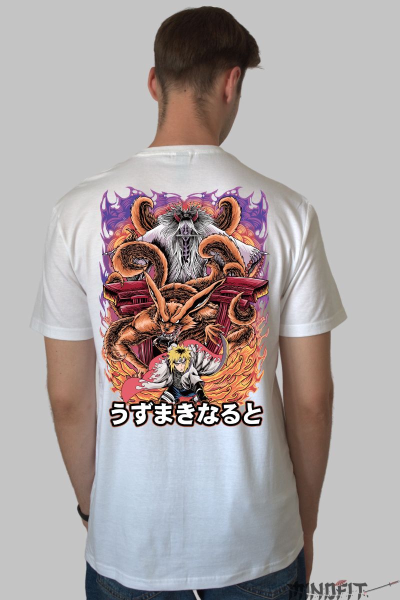 Tricou Naruto Minato Uzumaki barbat alb