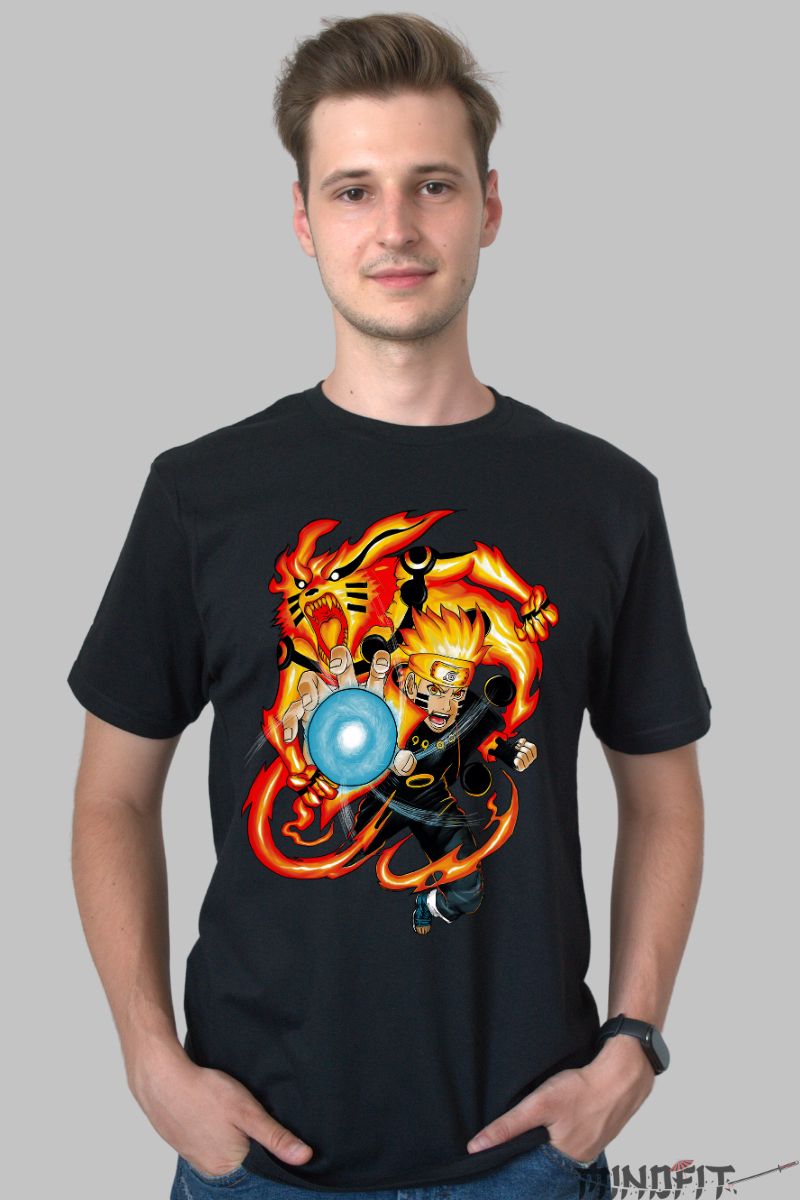 Tricou Naruto Ninja Legacy barbat negru fata
