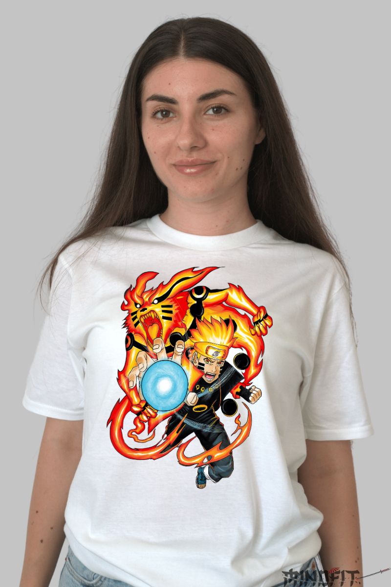 Tricou Naruto Ninja Legacy dama alb fata