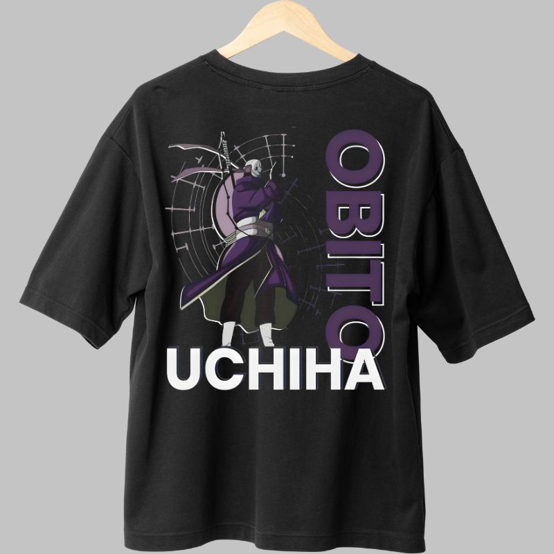 Tricou Naruto Obito Epic Anime negru spate