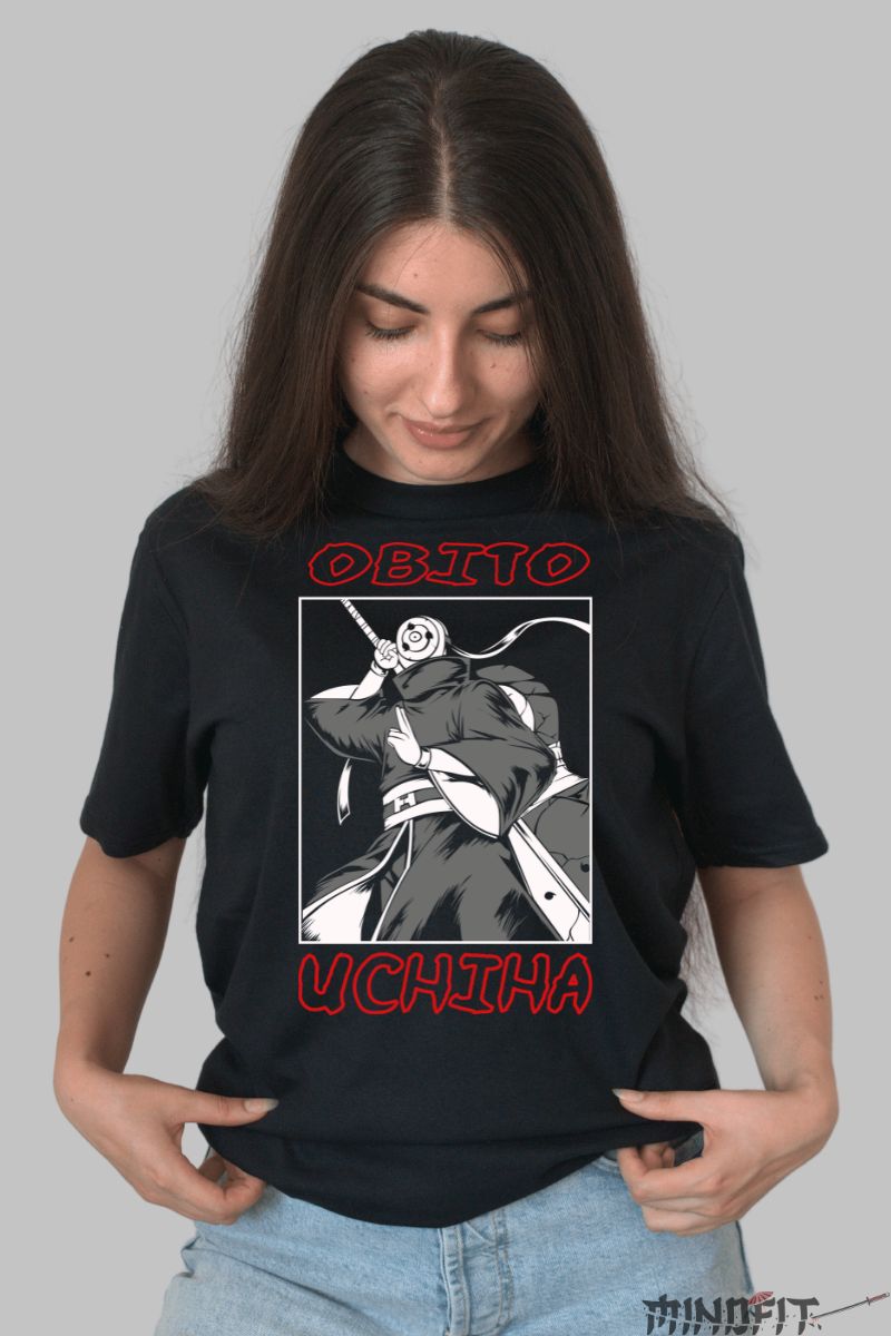 Tricou Naruto Obito The Fighter dama negru fata