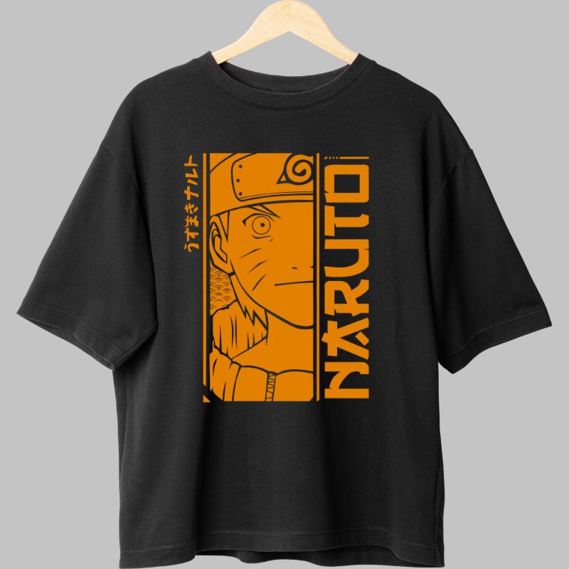 Tricou Naruto Orange negru fata