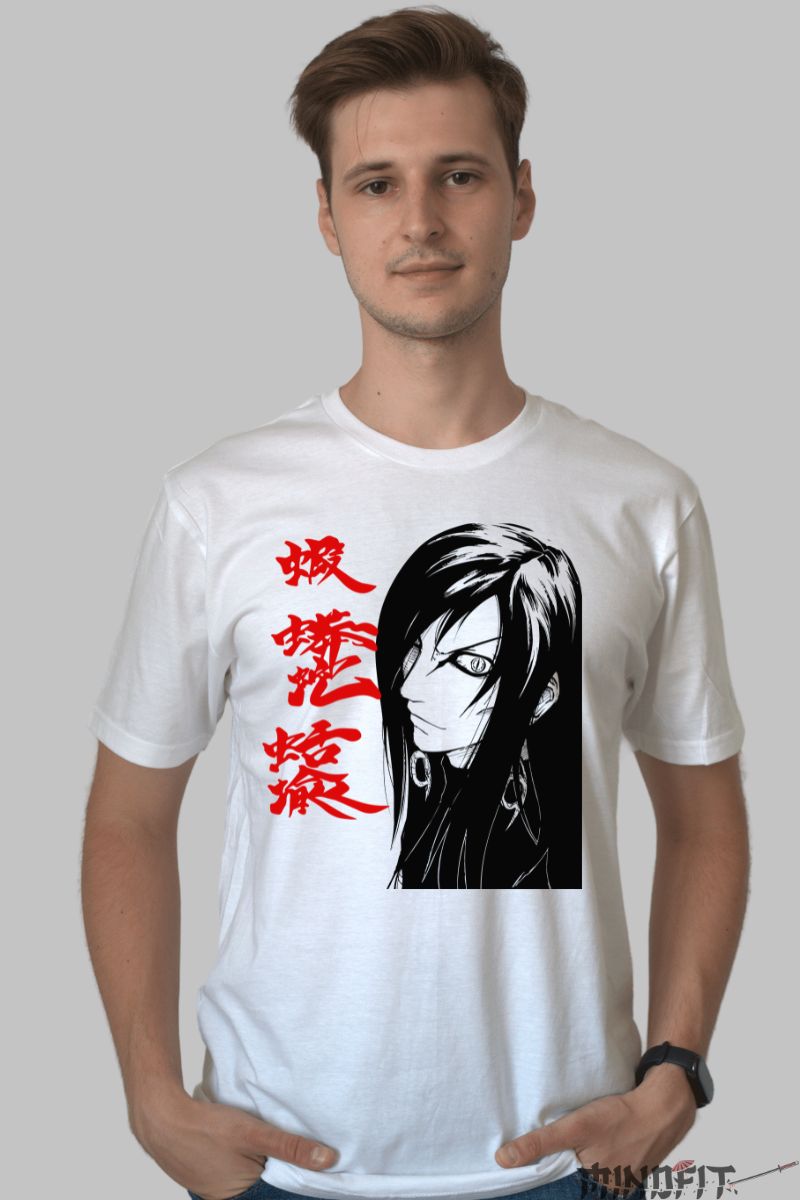 Tricou Naruto Orochimaru Hidden Face barbat alb fata