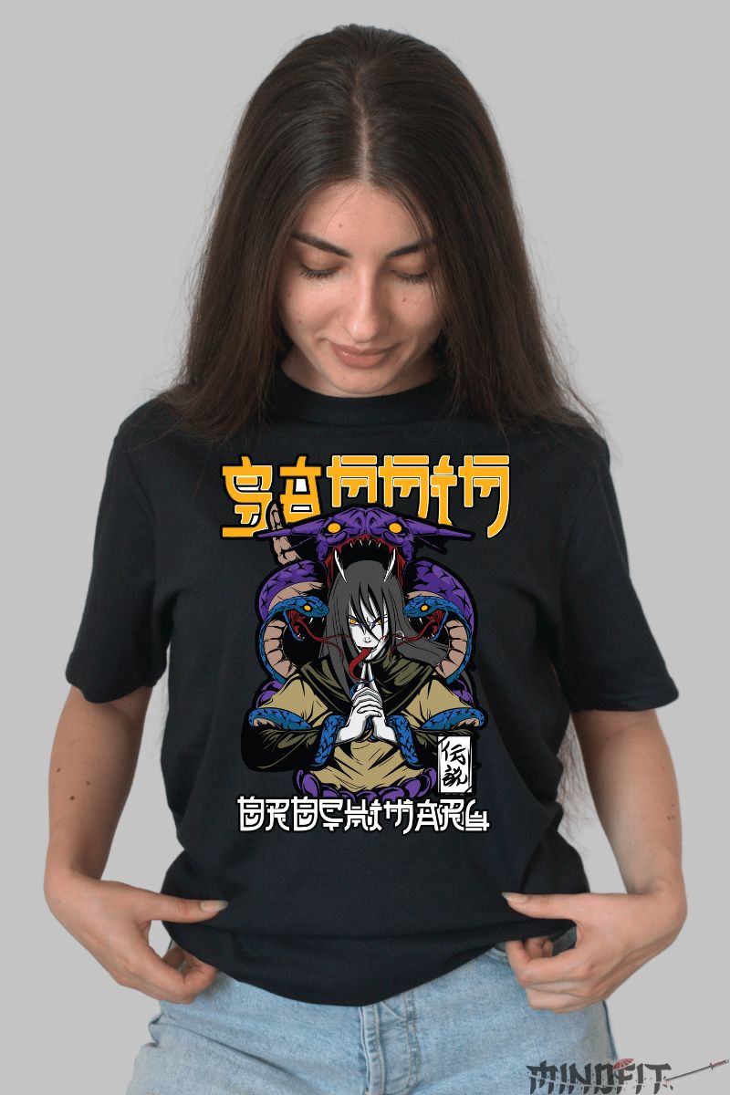 Tricou Naruto Orochimaru Sannin dama negru fata