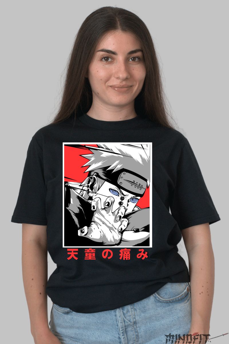 Tricou Naruto Pain Agony dama negru fata