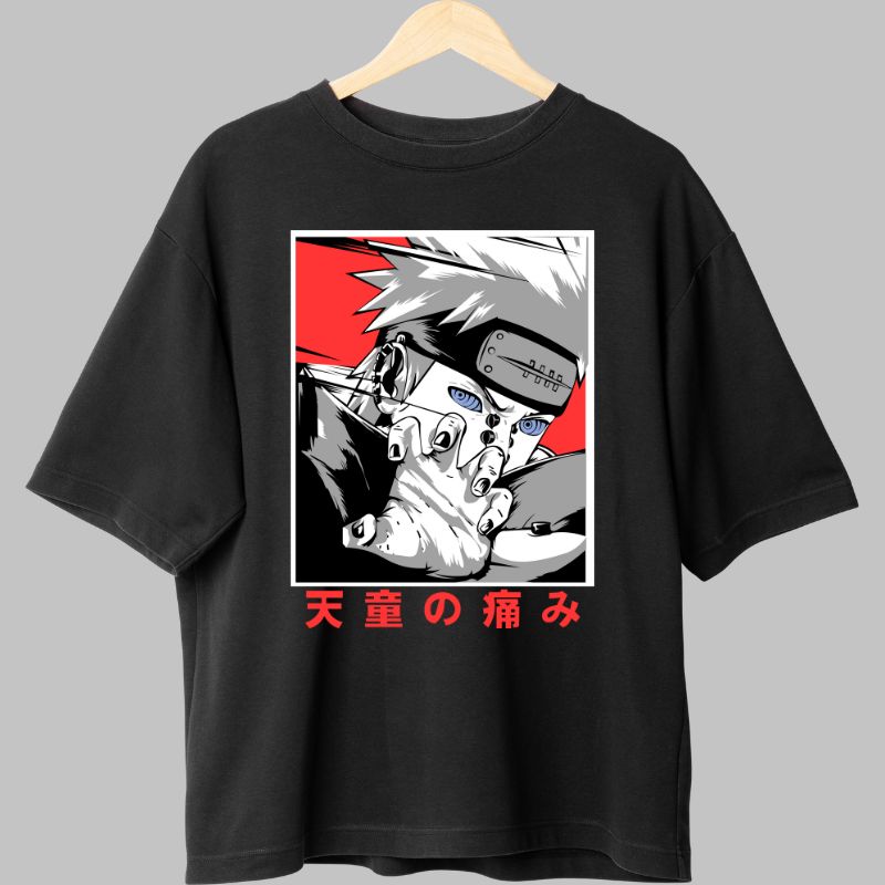 Tricou Naruto Pain Agony negru fata
