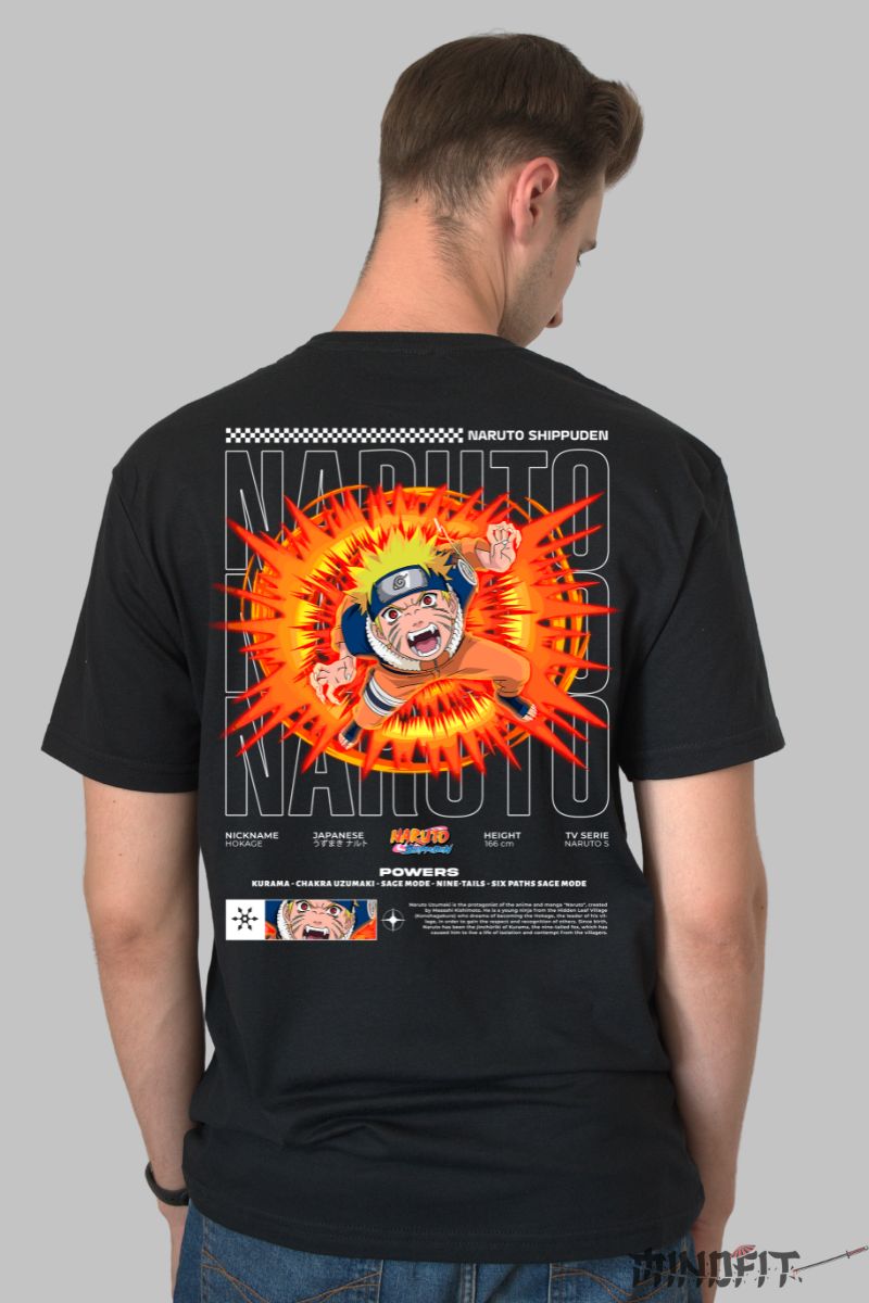 Tricou Naruto Possessed by Rage barbat negru spate