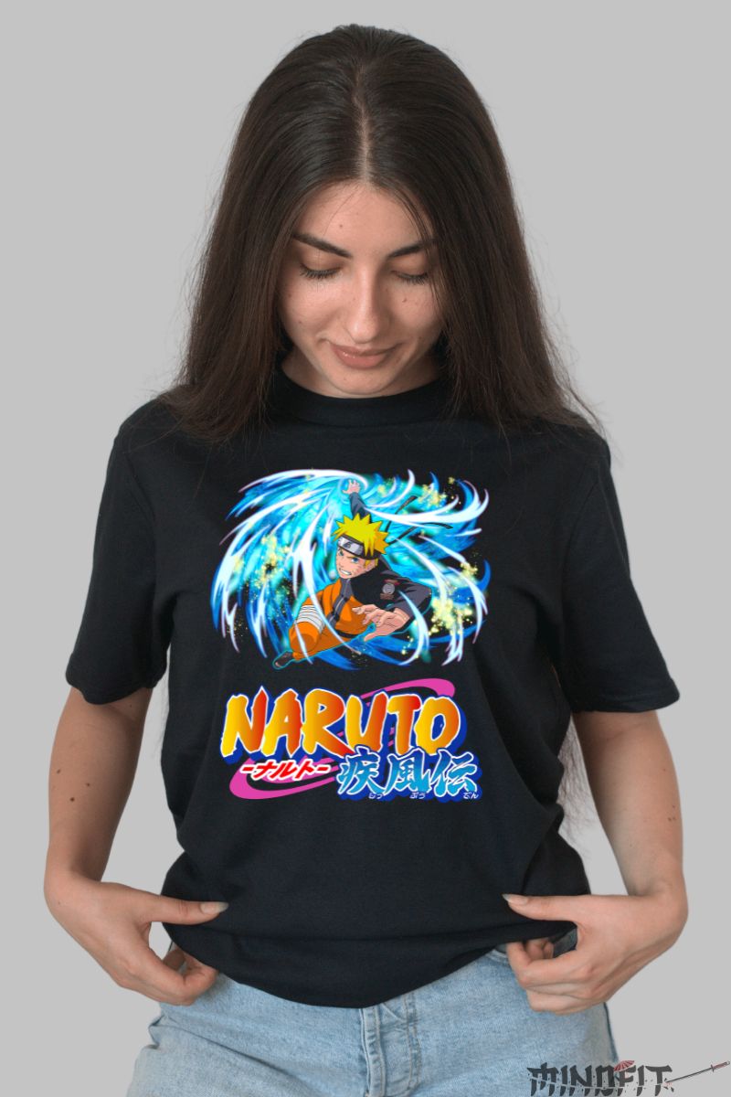 Tricou Naruto Rasengan Power dama negru fata