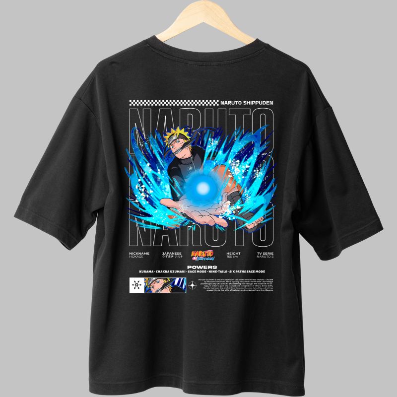 Tricou Naruto Rasengan negru spate