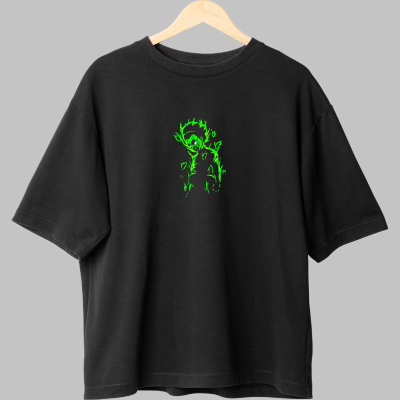 Tricou Naruto Rock Lee Angry negru fata