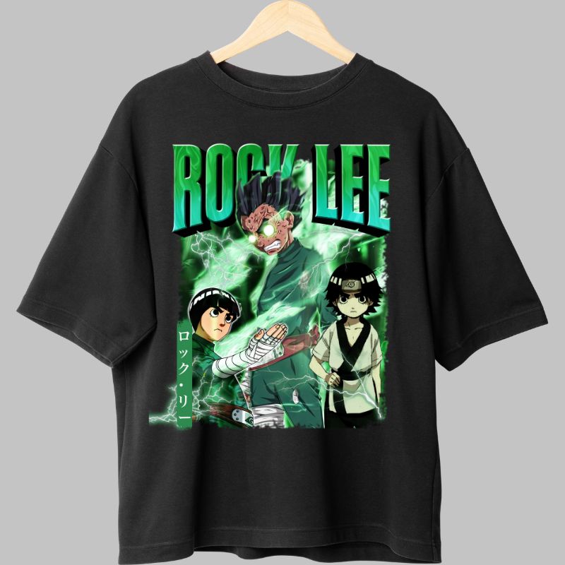 Tricou Naruto Rock Lee Trio negru fata