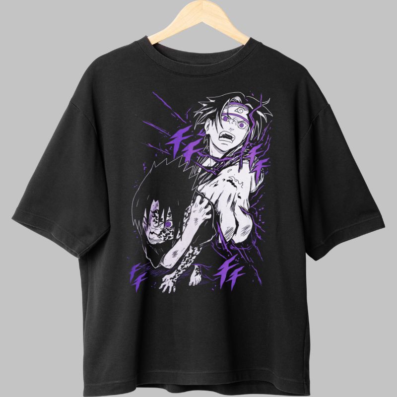 Tricou Naruto Sasuke Seal negru fata