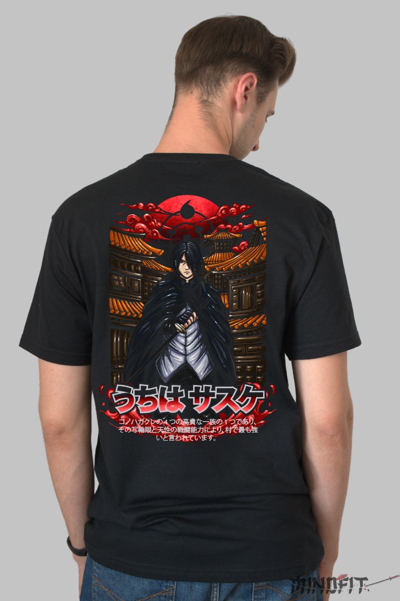 Tricou Naruto Sasuke The Path of Revenge barbat negru spate