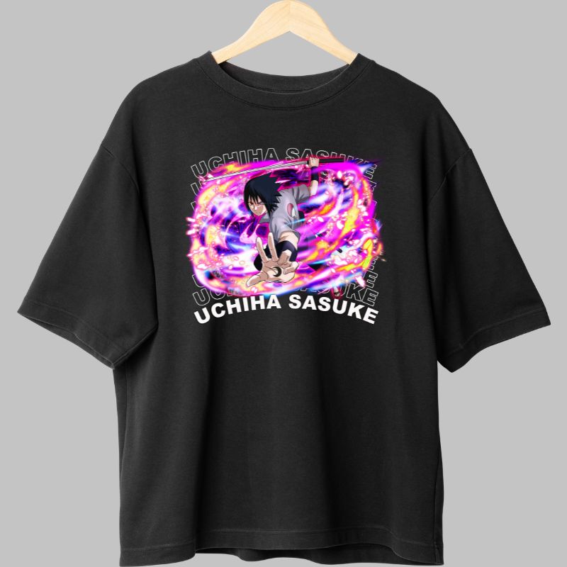 Tricou Naruto Sasuke in The Uchiha Clan negru fata