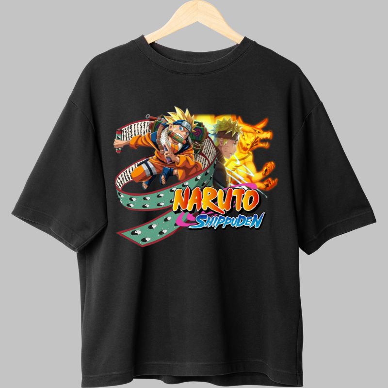 Tricou Naruto Shippuden Kurama Mode negru fata