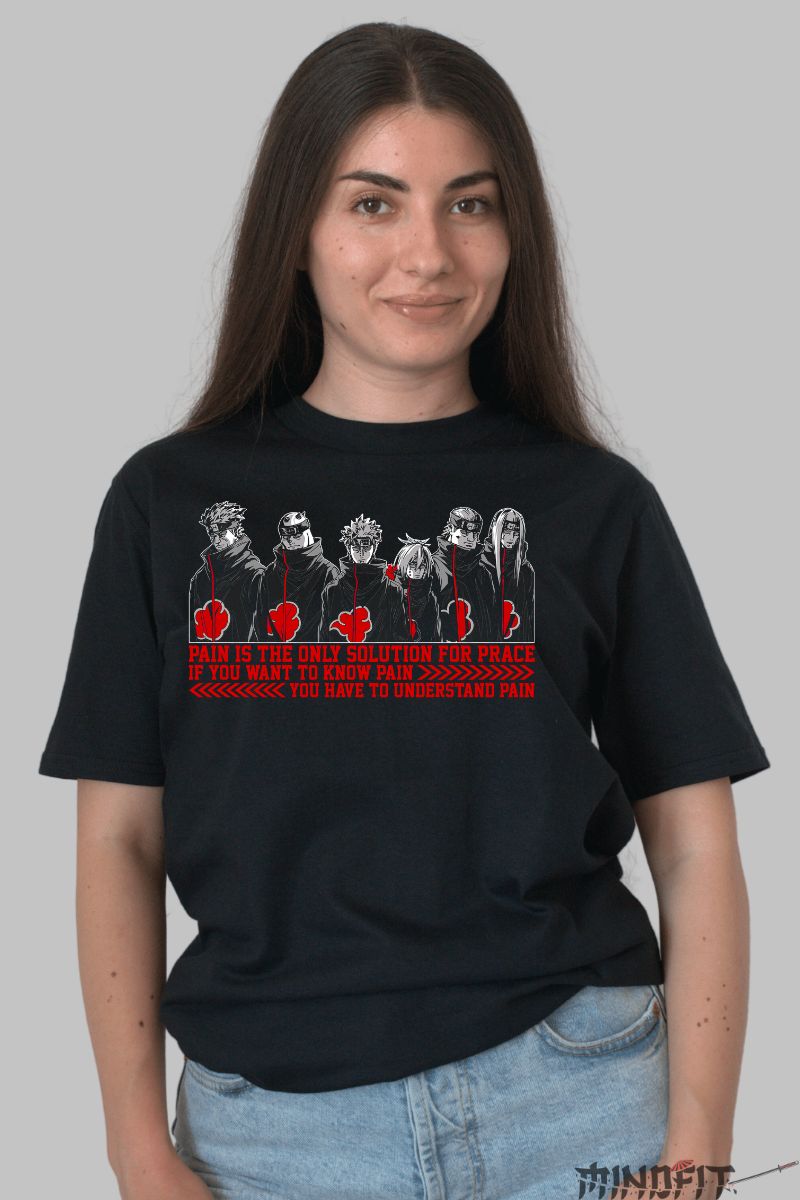 Tricou Naruto Six Paths of Pain dama negru fata