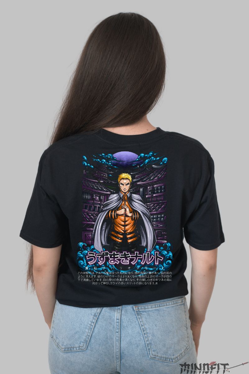 Tricou Naruto The Protector Of Konoha dama negru spate