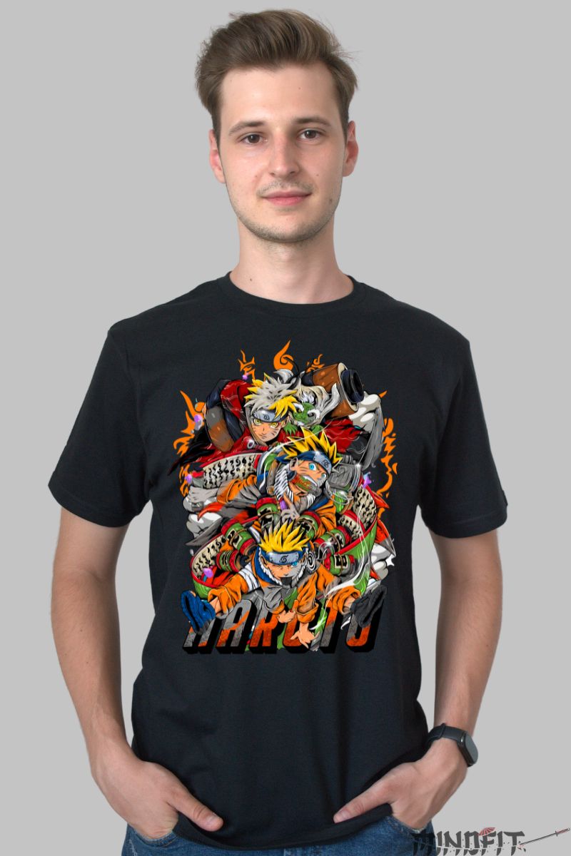 Tricou Naruto The Secret barbat negru fata