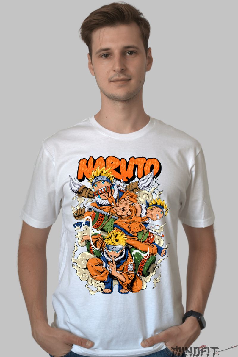 Tricou Naruto Unfiltered Energy barbat alb fata