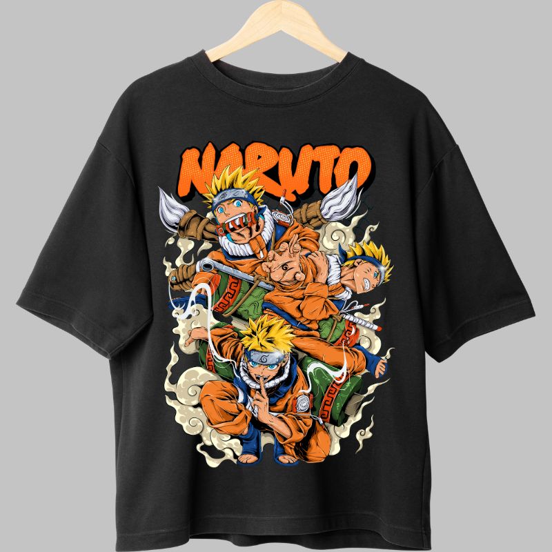 Tricou Naruto Unfiltered Energy negru fata
