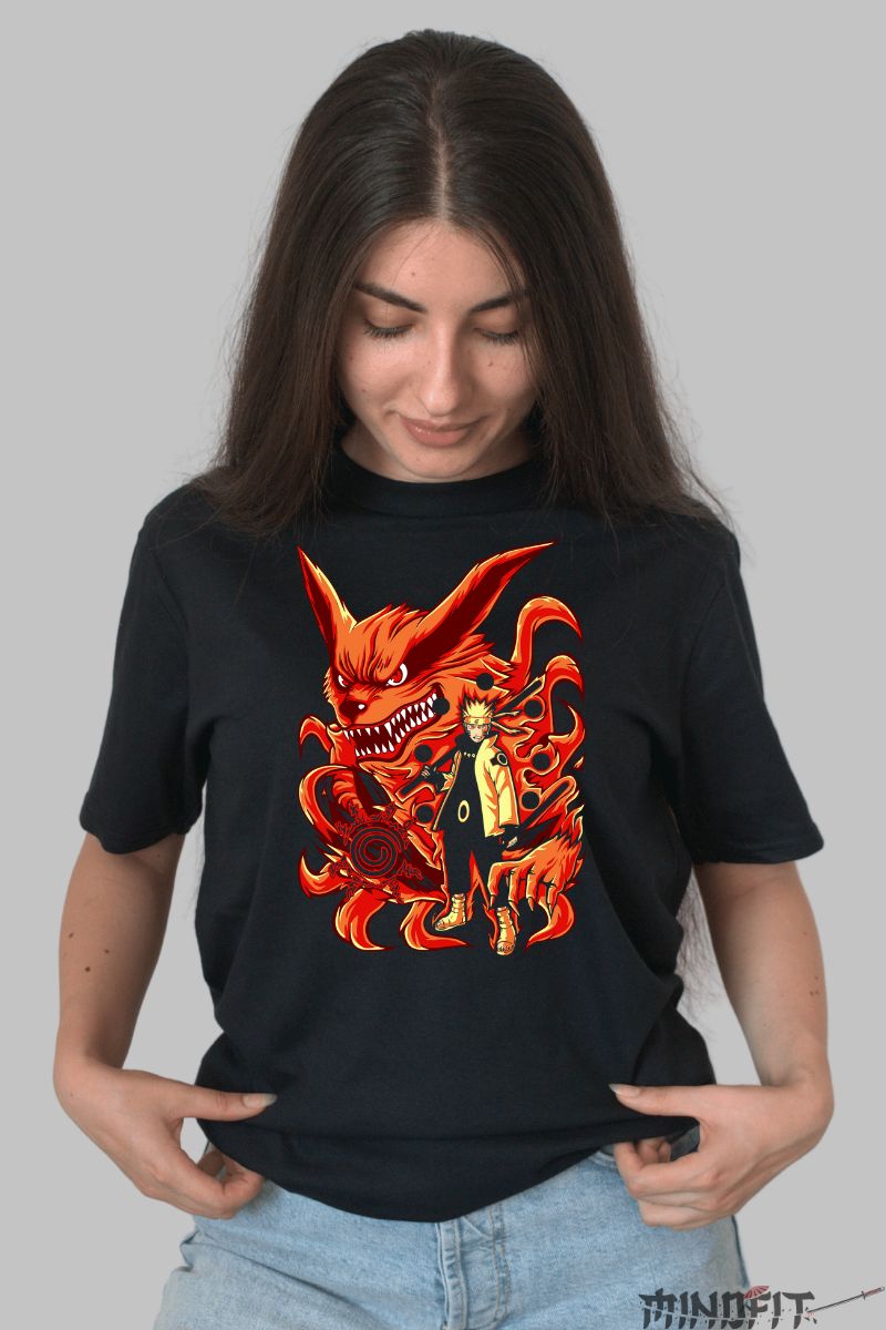 Tricou Naruto Uzumaki Power dama negru fata