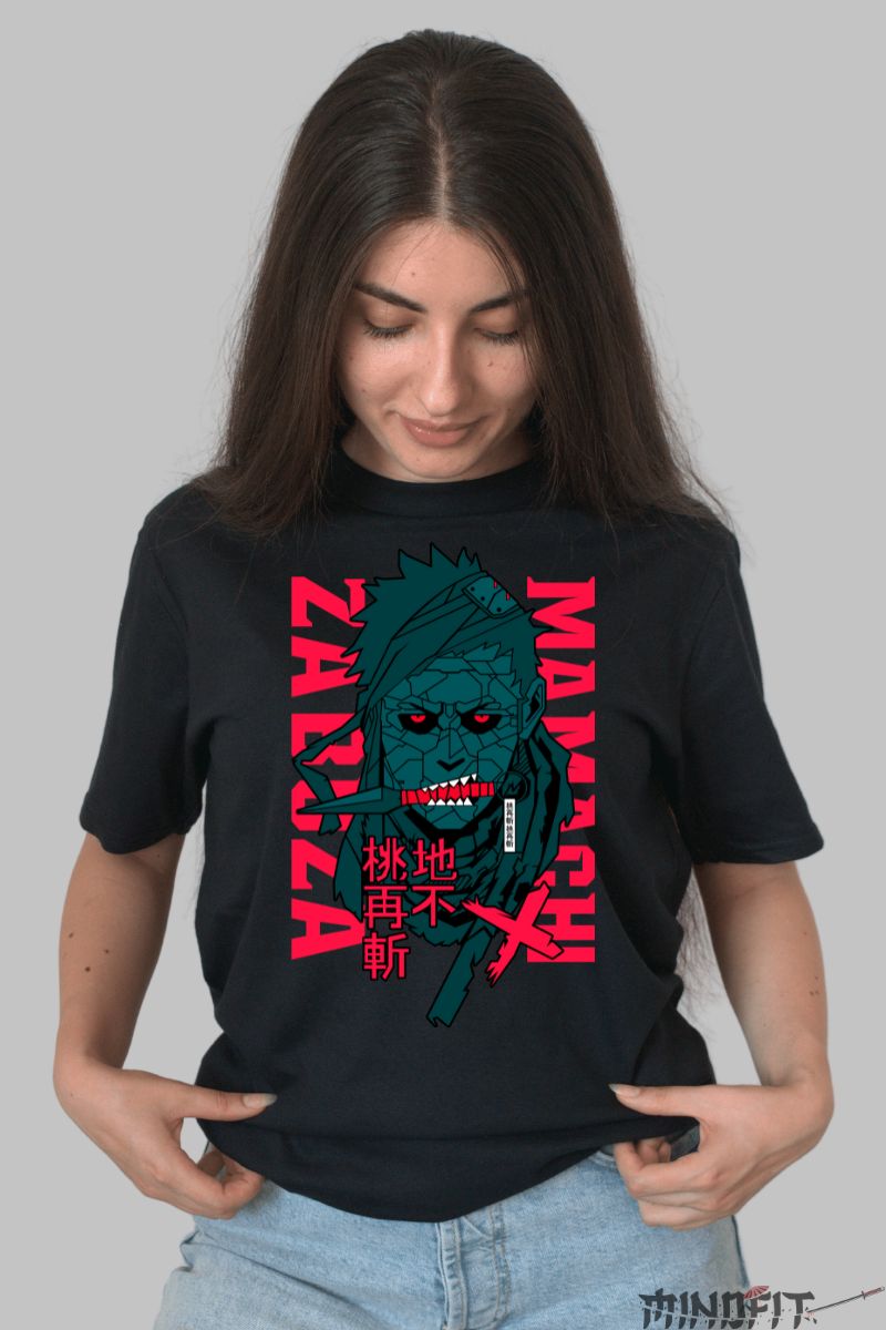 Tricou Naruto Zabuza Momochi dama negru fata